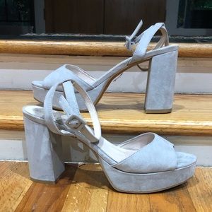 Gray platform heels